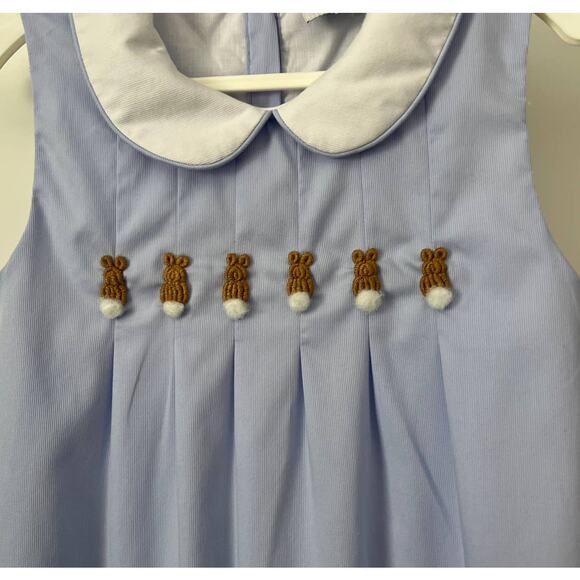 The Bella Bean Girl's Blue Dress with Bunnies Size 6 - Picture 3 of 9